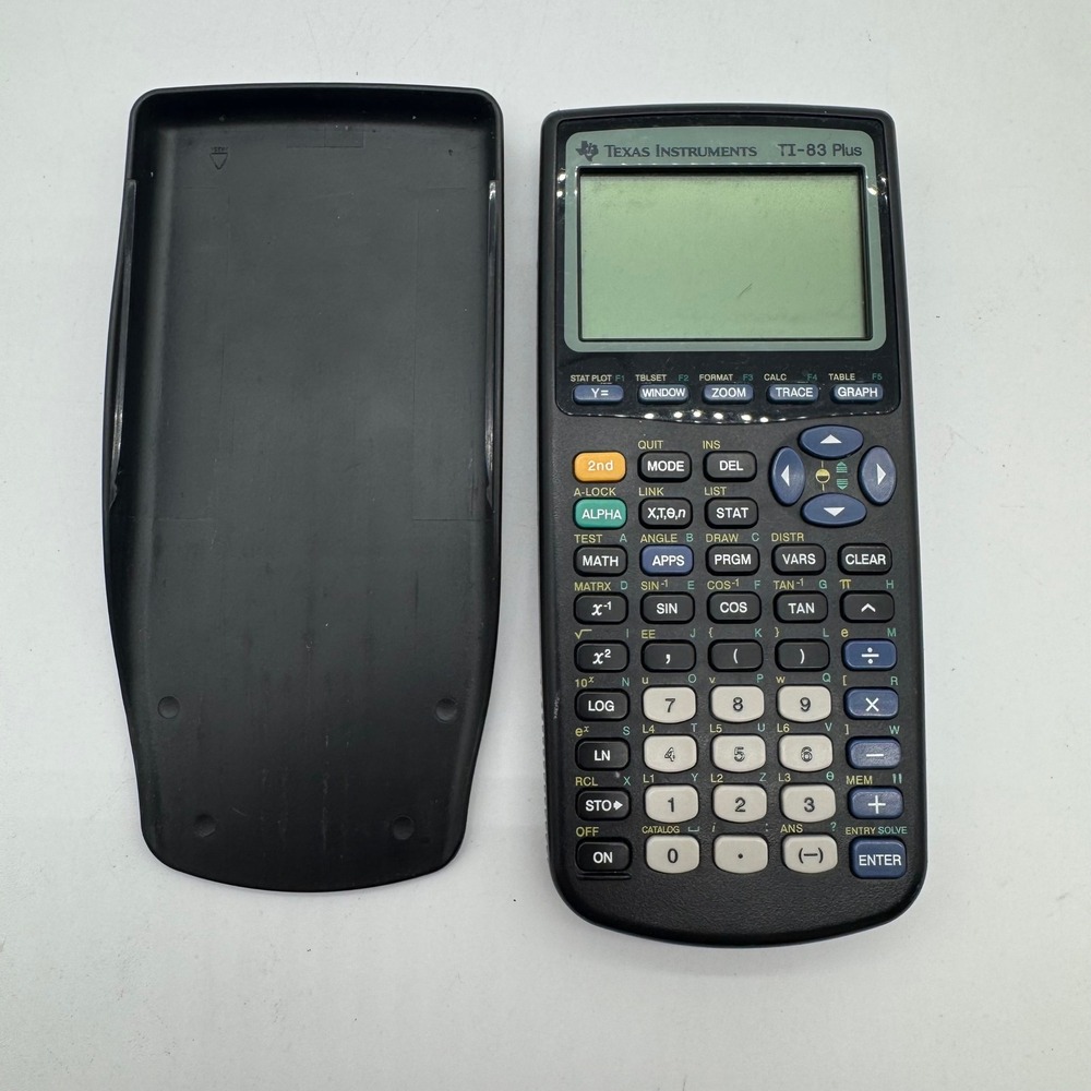 Texas Instruments TI-83 Plus Graphing Calculator Black w/ Cover Tested Working